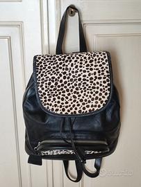 GLA zainetto nero fantasia leopardata vera pelle