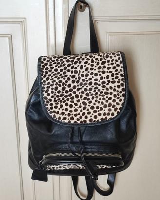 GLA zainetto nero fantasia leopardata vera pelle