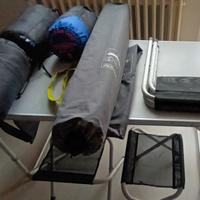 sacchi a pelo Ferr/brandine/tavolino 4 seggiole