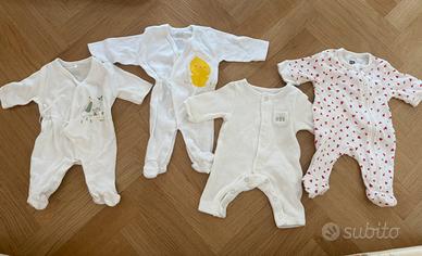 Set 4 tutine neonato unisex taglia prematuro