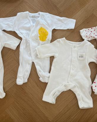 Set 4 tutine neonato unisex taglia prematuro