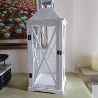 lanterna grande in metallo smaltato bianco 