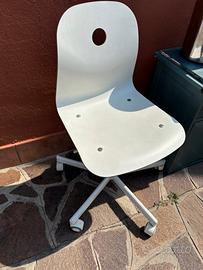 Sedia Ikea bianca con ruote