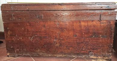 Baule antico in legno quercia  88x45cmx46cm