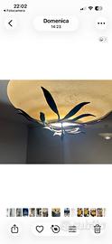 Lampadario plafoniera in vetro satinato con decora