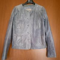 Blazer donna pelle grigio Cattina, tg 44