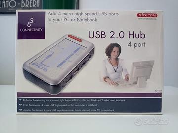 USB 2.0 Hub 4 Porte Sitecom PC Notebook Nuovo