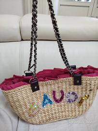 borsa in paglia foderata