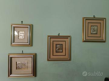 Quadri EUROESSE - Set di 4 pz - Argento e oro