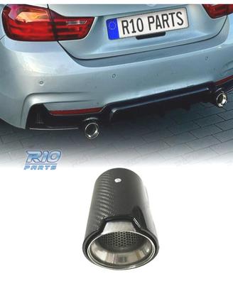 TERMINALE SCARICO BMW LOOK M IN CARBONIO TONDO