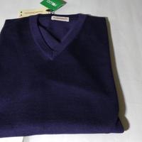 Pullover Uomo Lana Merino Tg M Violetto/blu