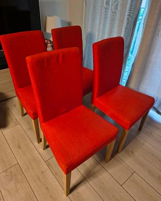 4 sedie IKEA HENRIKSDAL arancione in legno