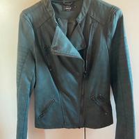 Giubbino ecopelle verde bottiglia tg 34/XXS