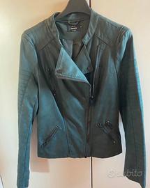 Giubbino ecopelle verde bottiglia tg 34/XXS