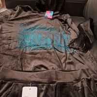 completo tuta nera in ciniglia