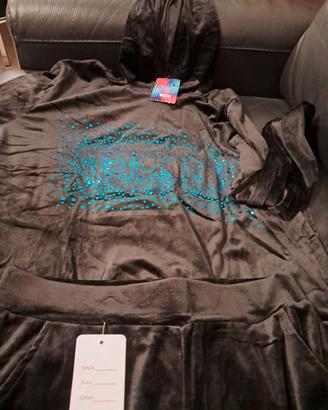 completo tuta nera in ciniglia