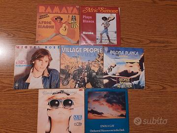 7 dischi vinile 45 giri anni 80