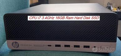 HP cpu i7 16GB Ram Hard Disk SSD