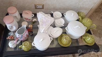 Servizio da  tè, latte, zuppiera, lattiera vintage
