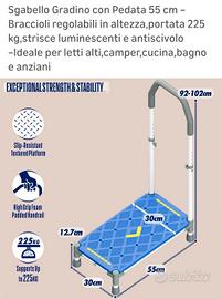 Sgabello gradino con pedana 55cm .