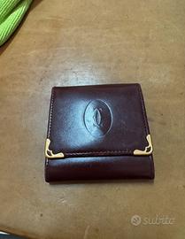 Porta monete con tasca Cartier originale in pelle-