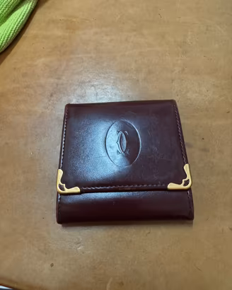 Porta monete con tasca Cartier originale in pelle-