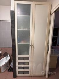 Colonna armadio da bagno alta con vetro