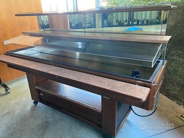 vetrina espositiva per dolci carne pesce