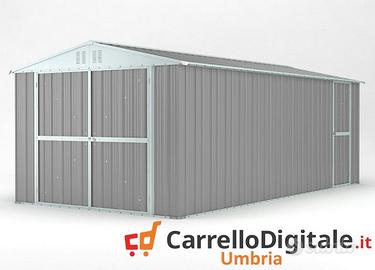 Box garage auto in Acciaio 327x611cm grigio chiaro