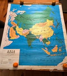 Cartina geografica Vintage dell’Asia