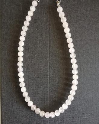 Raffinata collana di quarzo rosa 