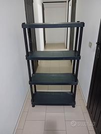 Scaffale componibile in plastica colore nero