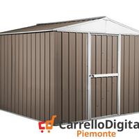 Box porta attrezzi lamiera 276x260cm 7 mq tortora