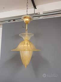 lampada a sospensione in vetro di murano 