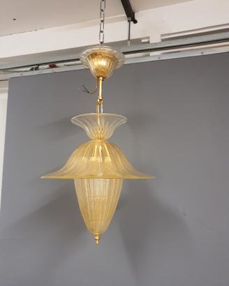 lampada a sospensione in vetro di murano 