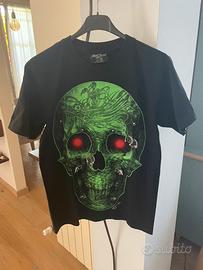 T shirt metal Rock Yang, nera con stampa, S unisex