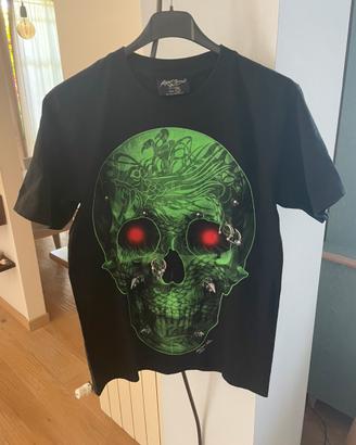 T shirt metal Rock Yang, nera con stampa, S unisex