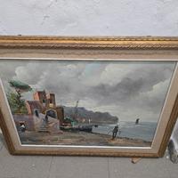 Quadro vintage dipinto a mano - Paesaggio marino