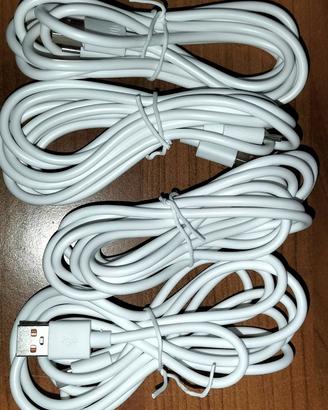 Set 4 Cavo Usb-C dati ricarica veloce 10A 2MT