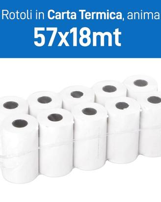 10 Rotoli in Carta Termica 57x18 mt | SPED. GRATIS