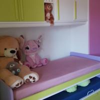 Cameretta parete attrezzata lampadario