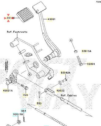 Gommino pedale freno Kawasaki VN Classic 800 39156