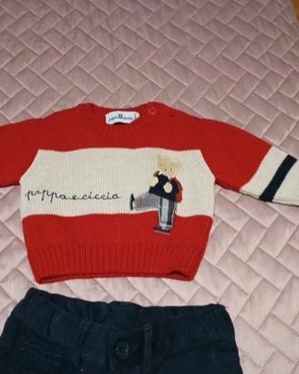 Set abbigliamento neonato maglione pantaloni 3mesi