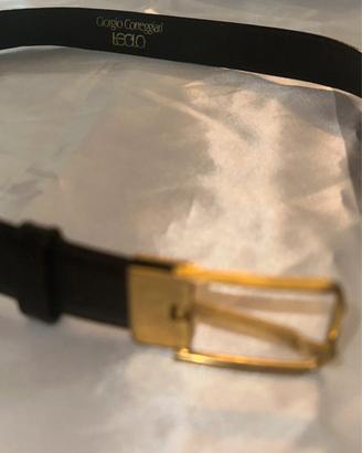 Cintura vintage Giorgio Correggiari in pelle nera
