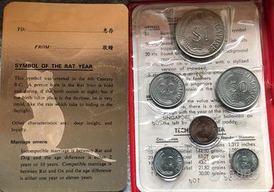 Singapore 1972 -Year of the Rat-6 monete FDC