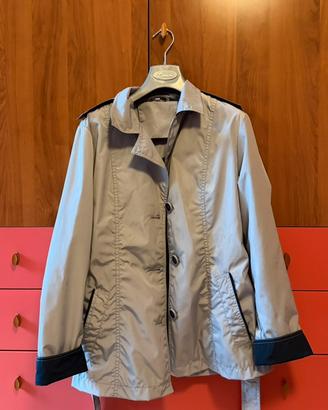 Giacca beige con dettagli neri e cintura tg 46
