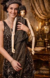 Antica bambola anni 20 30 art déco lunga 1 metro