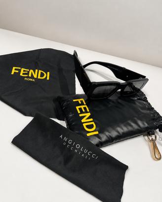 Occhiali da sole Fendi neri originali con custodia