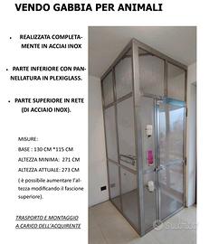 gabbia in acciaio inox e plexiglass