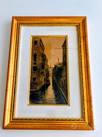 Gondola su Rio di Venezia-Tecnica mista-G.Franchi